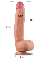Censan 12 İnç Dual Layered Platinum Silicone Cock - Görsel 5