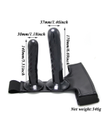 Censan Siyah Double Dong Titreşimli Belden Bağlamalı Çift Taraflı Bisex Dildo Vibratör - Görsel 2