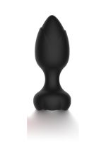 Censan Telefon Kontrollü Full Covered Rubber Rose Anal Plug – Siyah