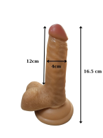 Gerçekçi Testisli Melez Dildo 16.5 cm - Görsel 2