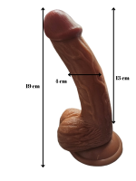 Gerçekçi Testisli Melez Dildo 19 cm - Görsel 2