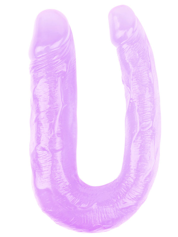 hi-rubber-seffaf-jel-cift-tarafli-egik-dildo-17cm-mor-12817-1 Hi-Rubber Şeffaf Jel Çift Taraflı Eğik Dildo - 17cm Mor - Görsel 1