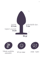 Paslanmaz Çelik Anal Plug Tıkaç Beyaz Taşlı - Görsel 2